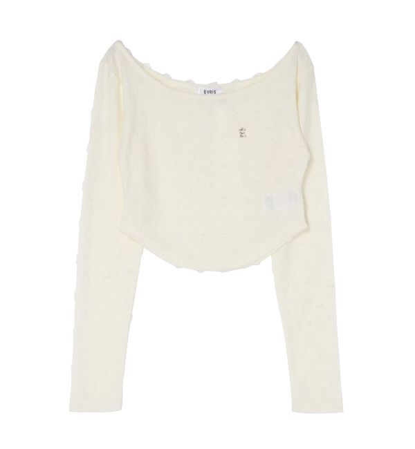 EVRIS「ダメージカットクロップドロンＴ」|Tシャツ・カットソー|