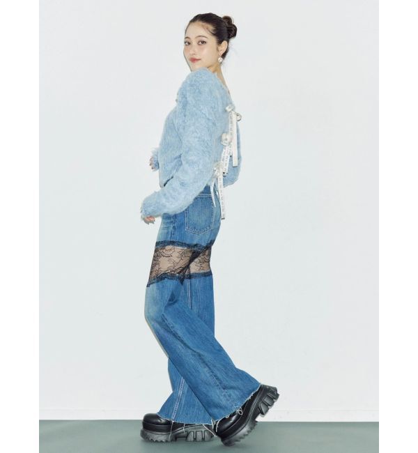 EVRIS「2WAYリボンシャギーニットカーディガン」|カーディガン|