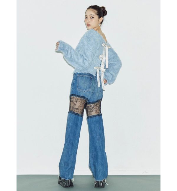 EVRIS「2WAYリボンシャギーニットカーディガン」|カーディガン|