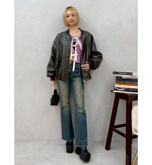 EVRIS「2WAYリボンシャギーニットカーディガン」|カーディガン|