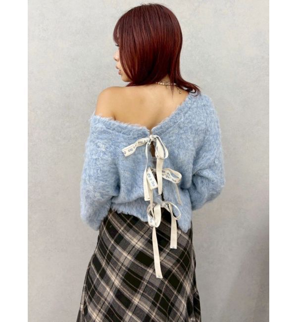 EVRIS「2WAYリボンシャギーニットカーディガン」|カーディガン|