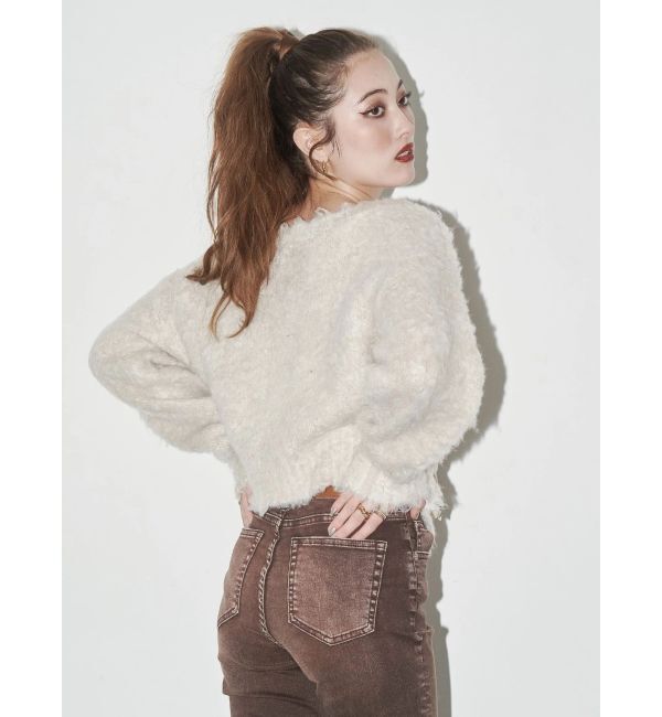 EVRIS「2WAYリボンシャギーニットカーディガン」|カーディガン|