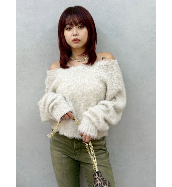 EVRIS「2WAYリボンシャギーニットカーディガン」|カーディガン|