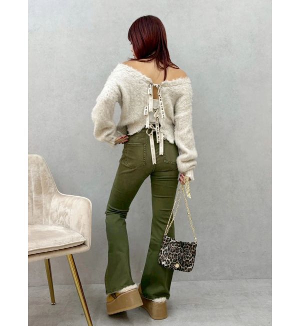 EVRIS「2WAYリボンシャギーニットカーディガン」|カーディガン|