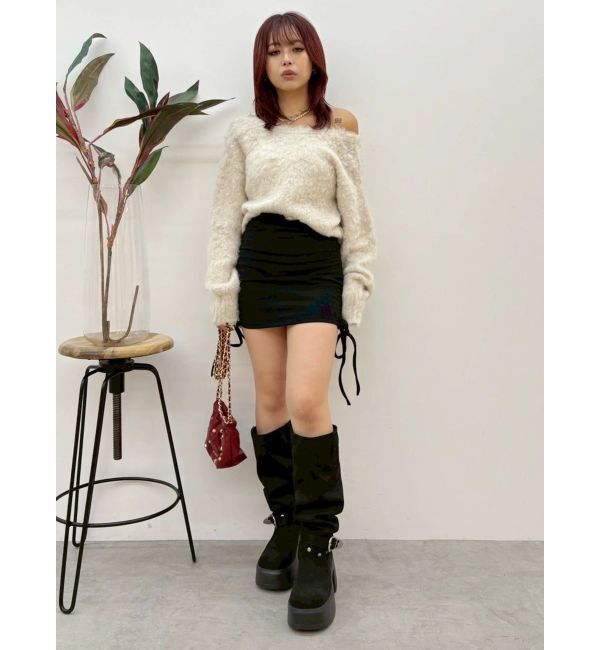 EVRIS「2WAYリボンシャギーニットカーディガン」|カーディガン|