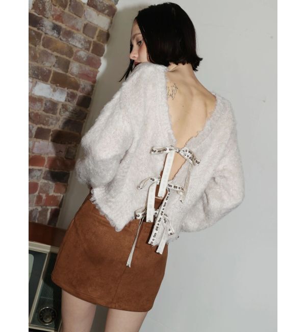 EVRIS「2WAYリボンシャギーニットカーディガン」|カーディガン|