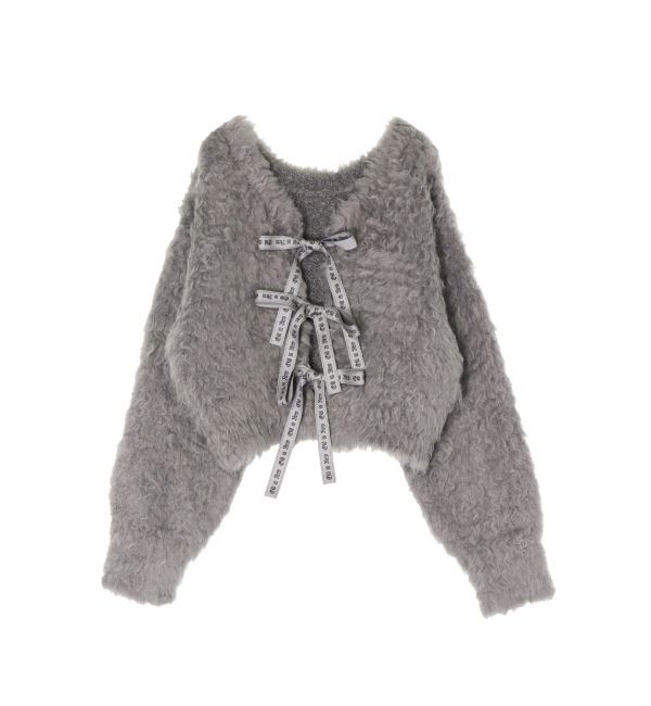 EVRIS「2WAYリボンシャギーニットカーディガン」|カーディガン|