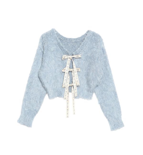 EVRIS「2WAYリボンシャギーニットカーディガン」|カーディガン|