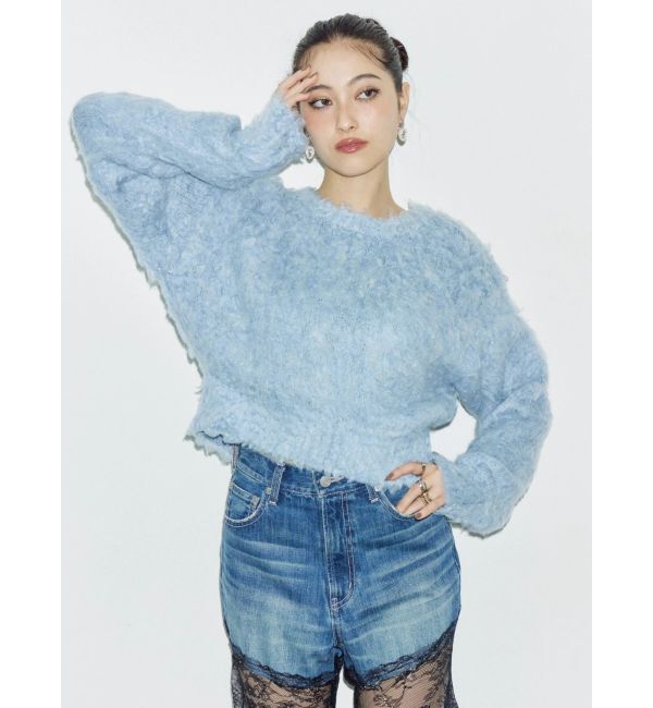 EVRIS「2WAYリボンシャギーニットカーディガン」|カーディガン|