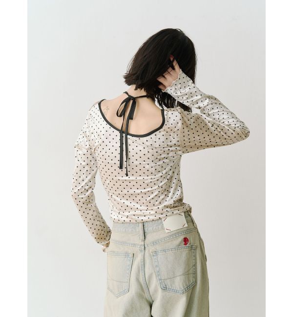 jouetie「ドットベロアトップス」|Tシャツ・カットソー|