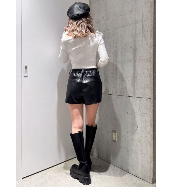 GYDA「ベロアリボンオフショルニットトップス」|ニット・セーター|