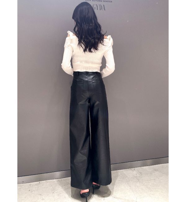 GYDA「ベロアリボンオフショルニットトップス」|ニット・セーター|
