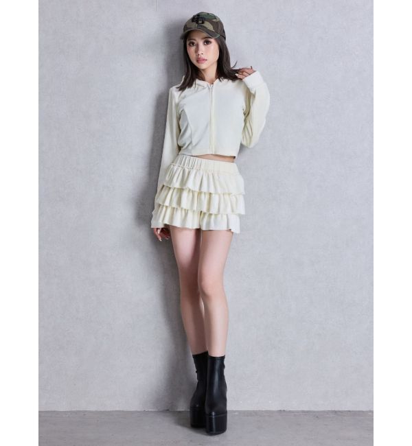 GYDA「Robertson Blvd Velour ショートパーカー」|パーカー|