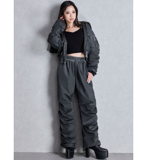 GYDA「サイドギャザーpigment processedパンツ」|その他|