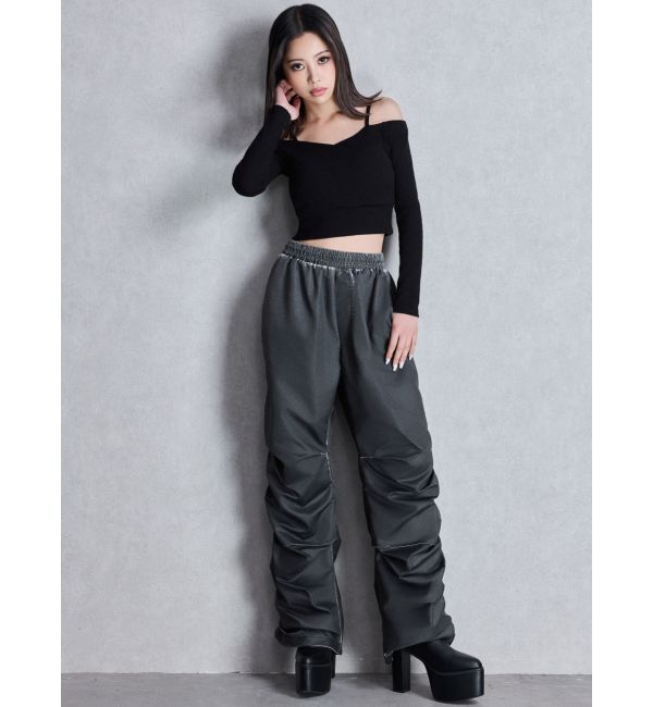 GYDA「サイドギャザーpigment processedパンツ」|その他|