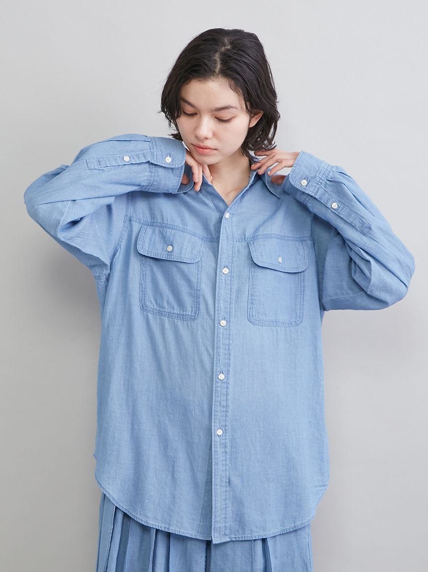 Mila Owen「シアーデニムフラップシャツ」|シャツ・ブラウス|
