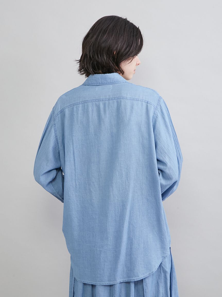 Mila Owen「シアーデニムフラップシャツ」|シャツ・ブラウス|