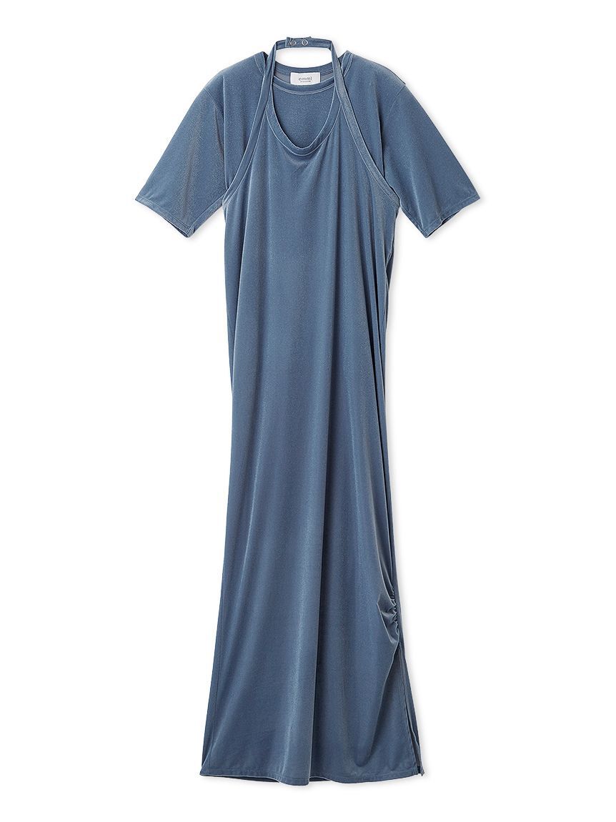 emmi atelier「ベロアTシャツ&times;ホルターネックワンピースセット」|ワンピース|