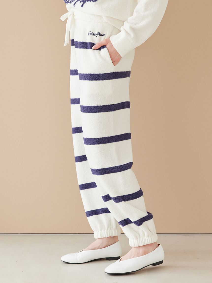 gelato pique「【UNISEX】エアリーモコボーダーロングパンツ」|ルームウェア|