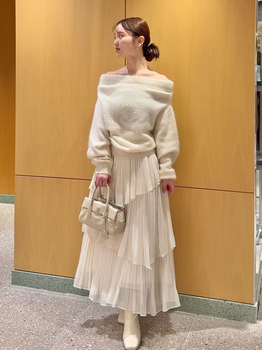 SNIDEL「Sustainableプリーツティアードロングスカート」|スカート|