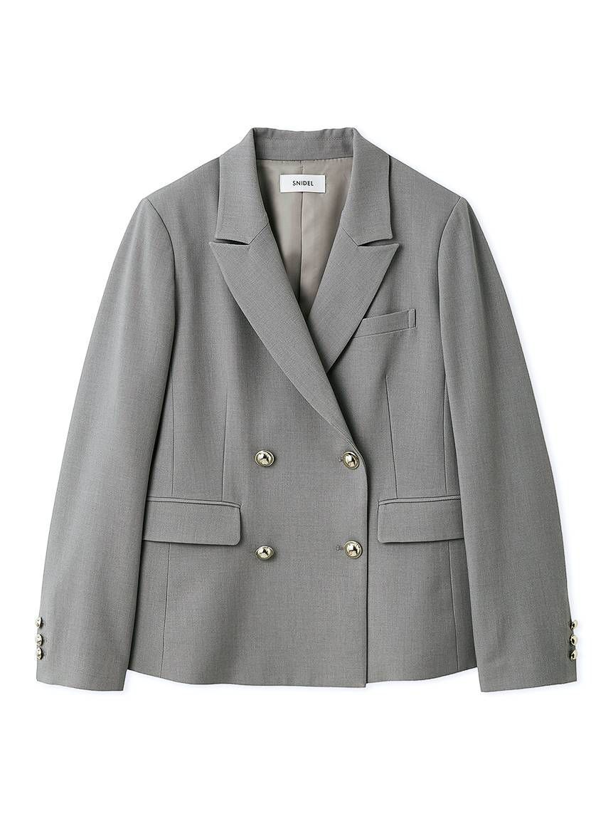 SNIDEL「Sustainableダブルブレストジャケット」|テーラードジャケット|GRY