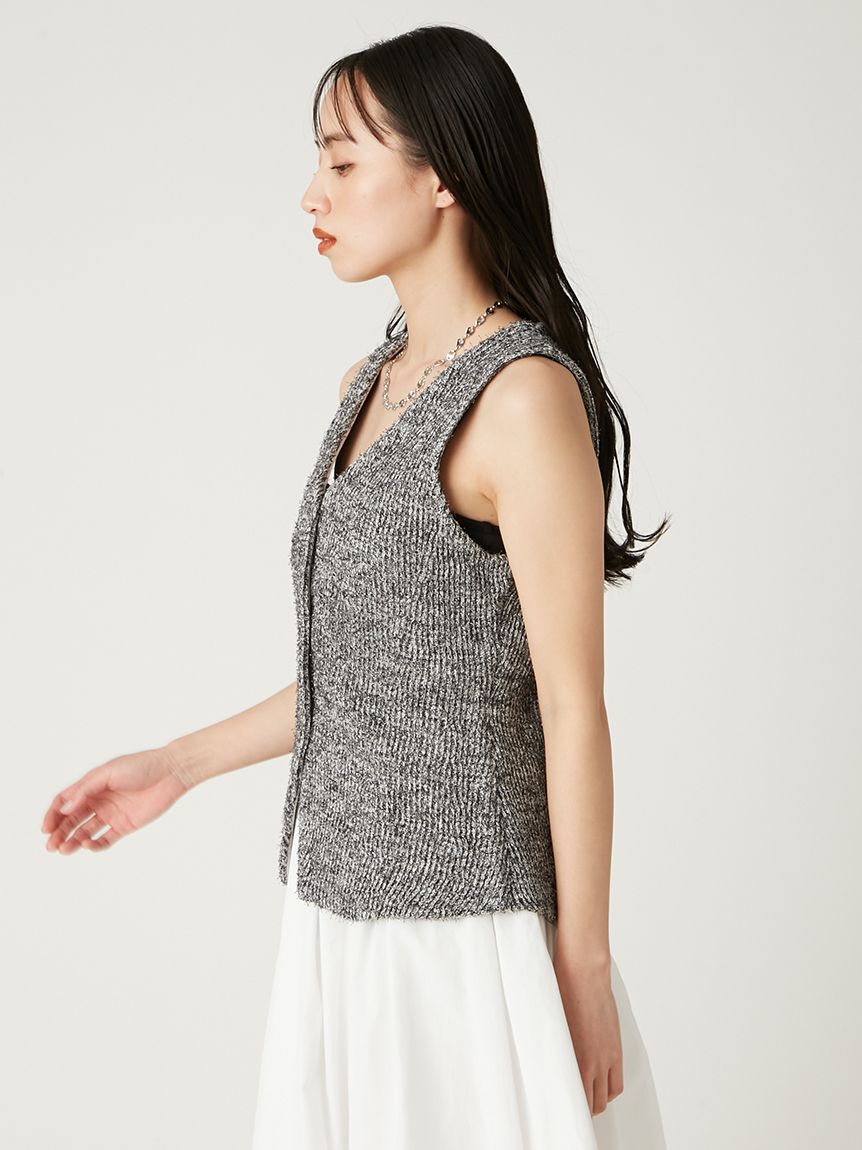 FRAY I.D「セミフレアニットジレカーディガン」|ニット・セーター|