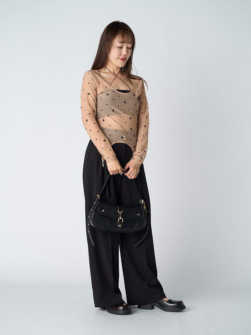 LILY BROWN Lingerie「【LILY BROWN Lingerie】シアーフロッキートップス&times;バンドゥセット」|Tシャツ・カットソー|