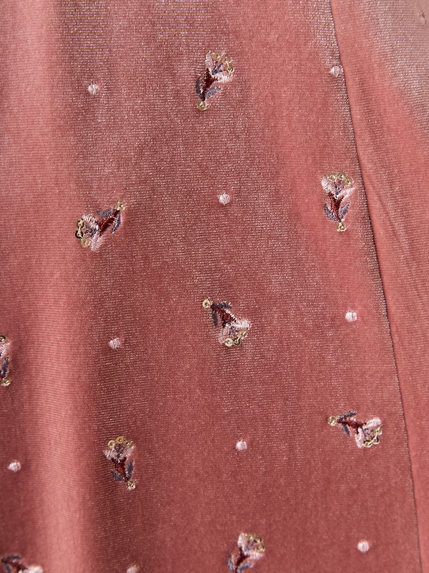 LILY BROWN「エンブロイダリーベロアワンピース」|ワンピース|