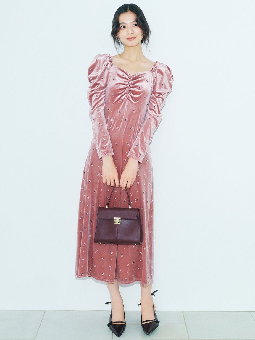 LILY BROWN「エンブロイダリーベロアワンピース」|ワンピース|