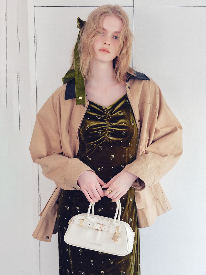 LILY BROWN「エンブロイダリーベロアワンピース」|ワンピース|