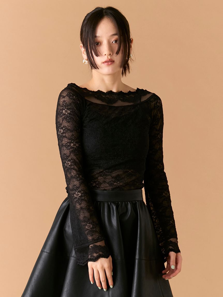 LILY BROWN「レースフーディートップス」|Tシャツ・カットソー|