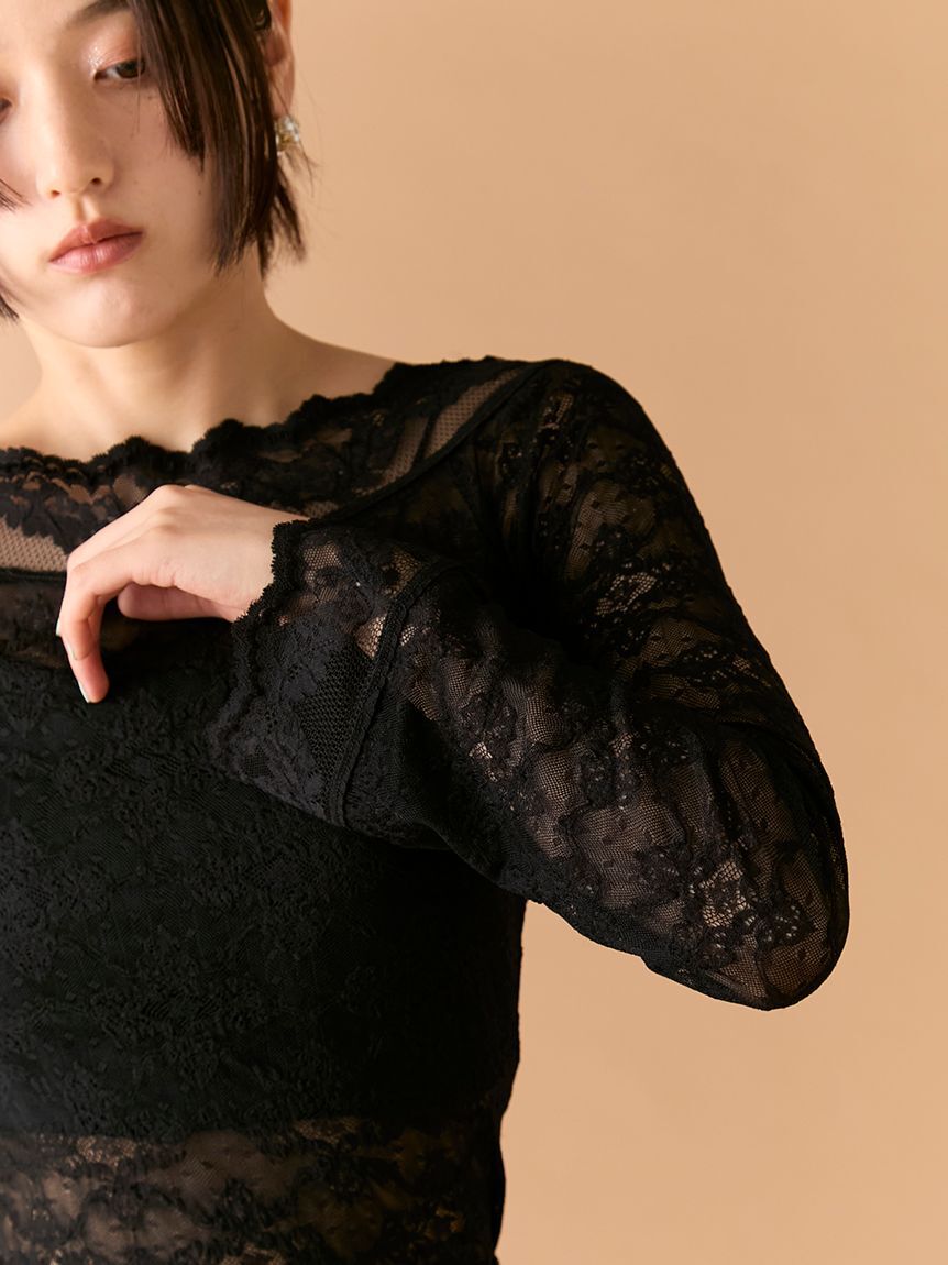 LILY BROWN「レースフーディートップス」|Tシャツ・カットソー|