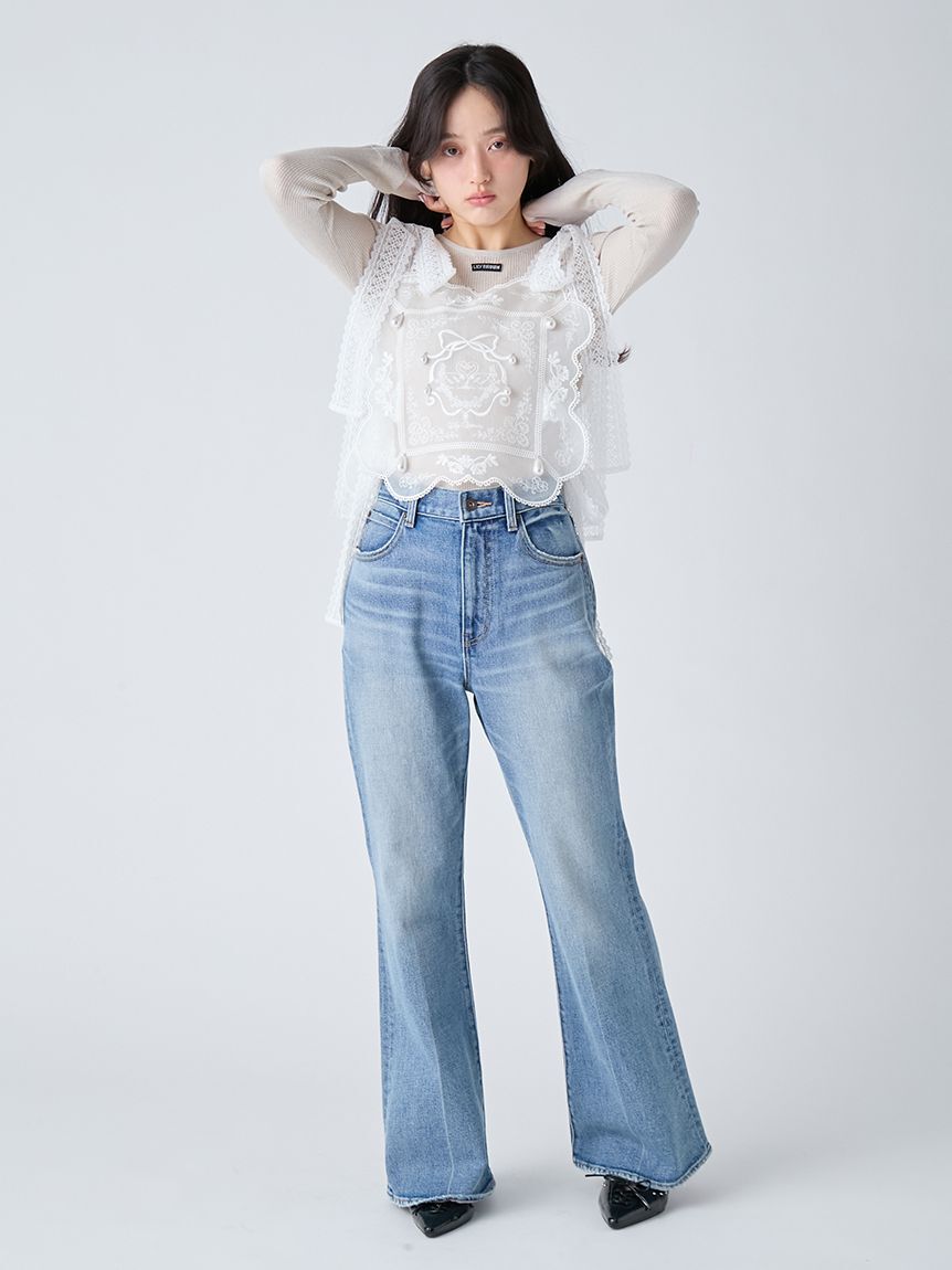 LILY BROWN「シアーレイヤードラメリブトップ」|ニット・セーター|