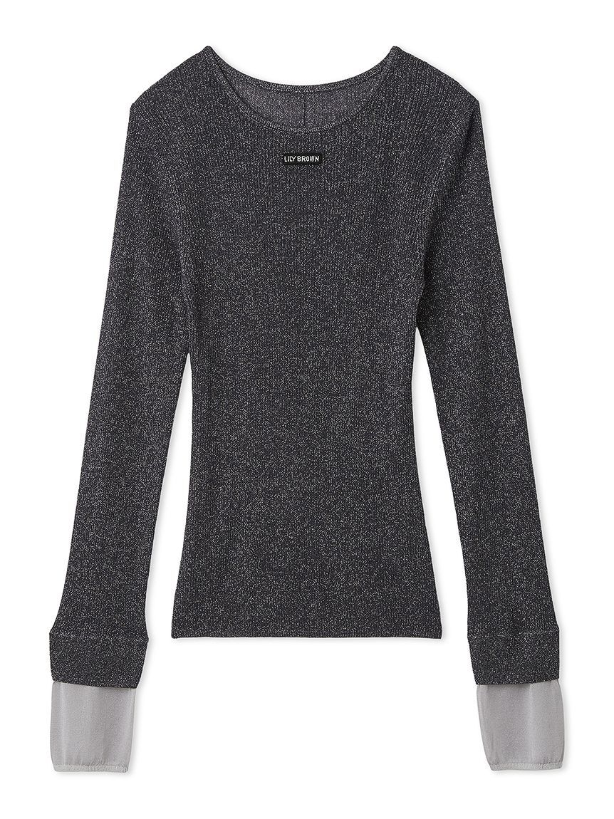 LILY BROWN「シアーレイヤードラメリブトップ」|ニット・セーター|