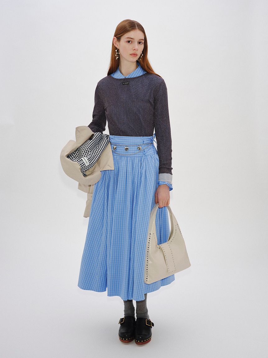 LILY BROWN「シアーレイヤードラメリブトップ」|ニット・セーター|