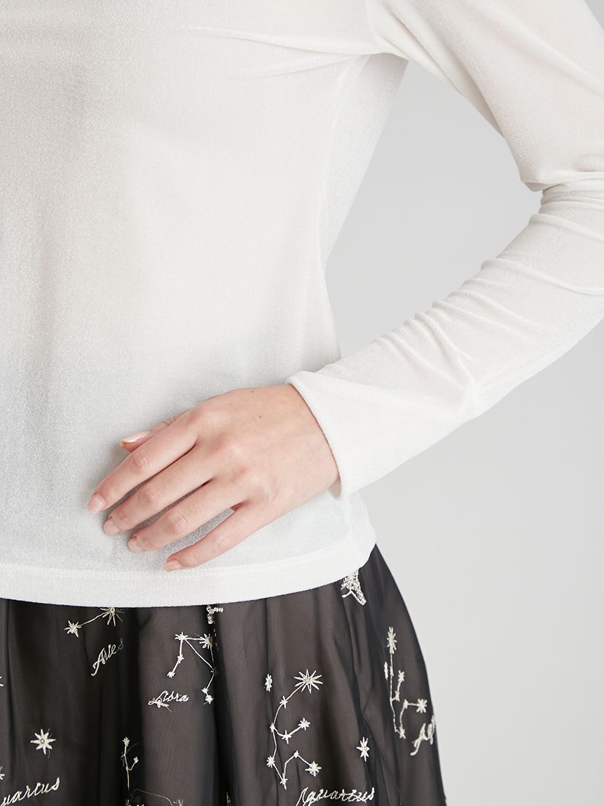 CELFORD「【YUMI KATSURA for CELFORD】コラボスターリー刺繍ベロアトップス」|シャツ・ブラウス|