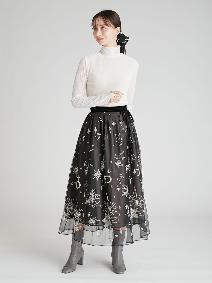 CELFORD「【YUMI KATSURA for CELFORD】コラボスターリー刺繍ベロアトップス」|シャツ・ブラウス|