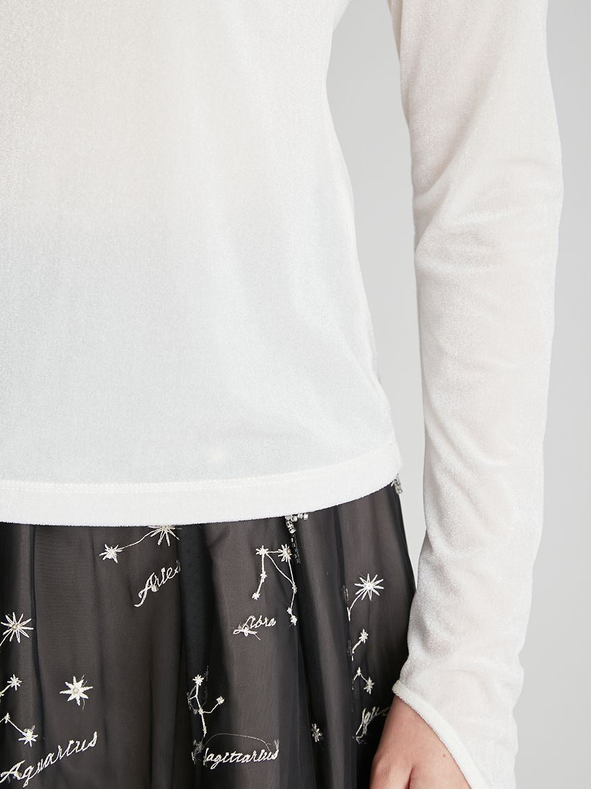 CELFORD「【YUMI KATSURA for CELFORD】コラボスターリー刺繍ベロアトップス」|シャツ・ブラウス|