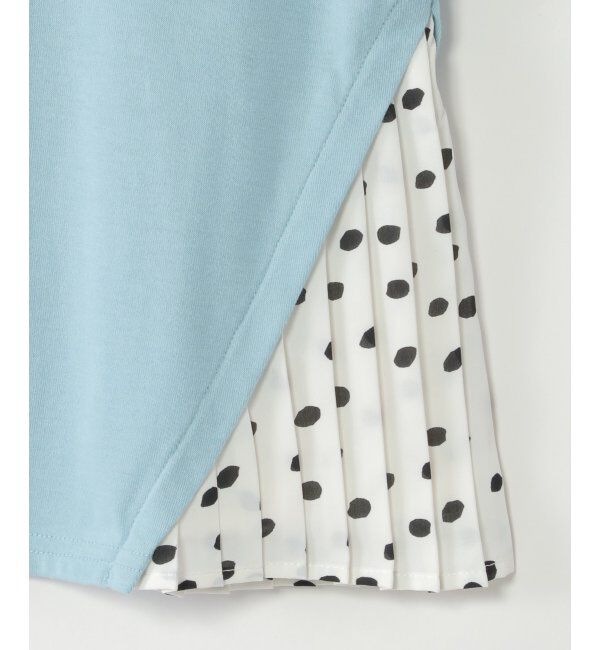 ikka kids「ドット柄サイドプリーツTシャツ（120~160cm）」|Tシャツ・カットソー|