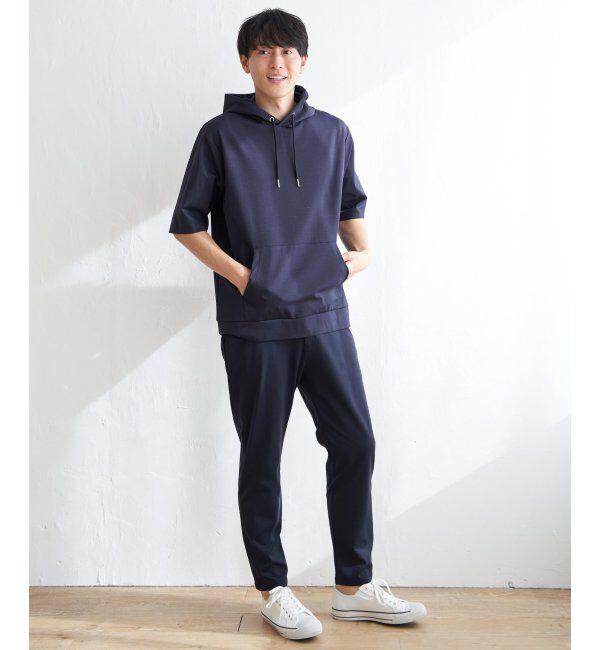 ikka「【接触冷感／抗菌防臭】GOKU楽セイケツ5分袖パーカー」|Tシャツ・カットソー|