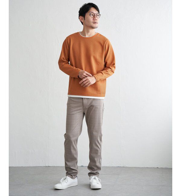 ikka「【雑誌MonoMax4月号掲載】パイナップルレイヤードロンT」|Tシャツ・カットソー|