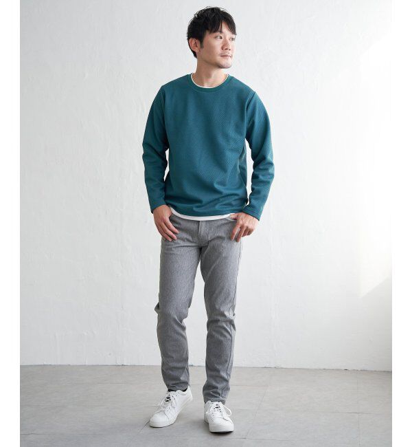 ikka「【雑誌MonoMax4月号掲載】パイナップルレイヤードロンT」|Tシャツ・カットソー|