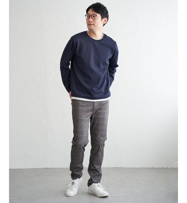 ikka「【雑誌MonoMax4月号掲載】パイナップルレイヤードロンT」|Tシャツ・カットソー|