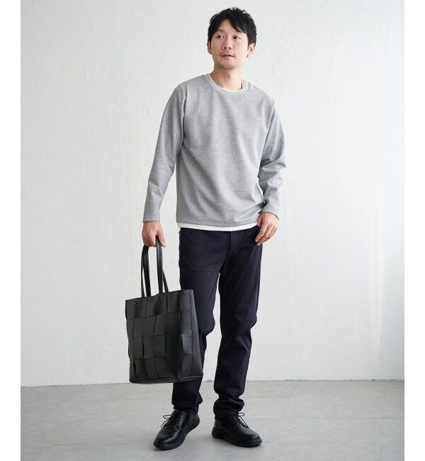 ikka「【雑誌MonoMax4月号掲載】パイナップルレイヤードロンT」|Tシャツ・カットソー|