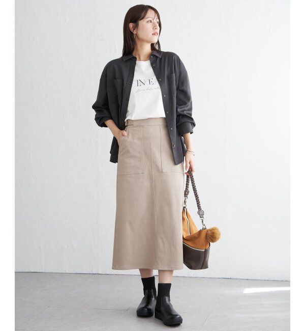 ikka「セルロース／デニムポケ付きシャツ」|シャツ・ブラウス|