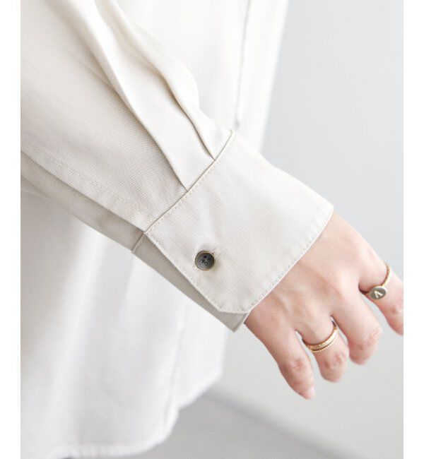 ikka「セルロース／デニムポケ付きシャツ」|シャツ・ブラウス|