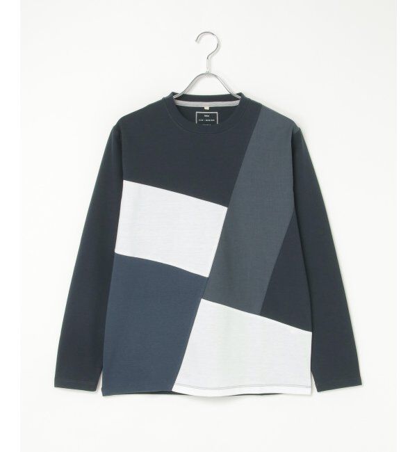ikka「ブロックスポンチ切り替えロンT」|Tシャツ・カットソー|