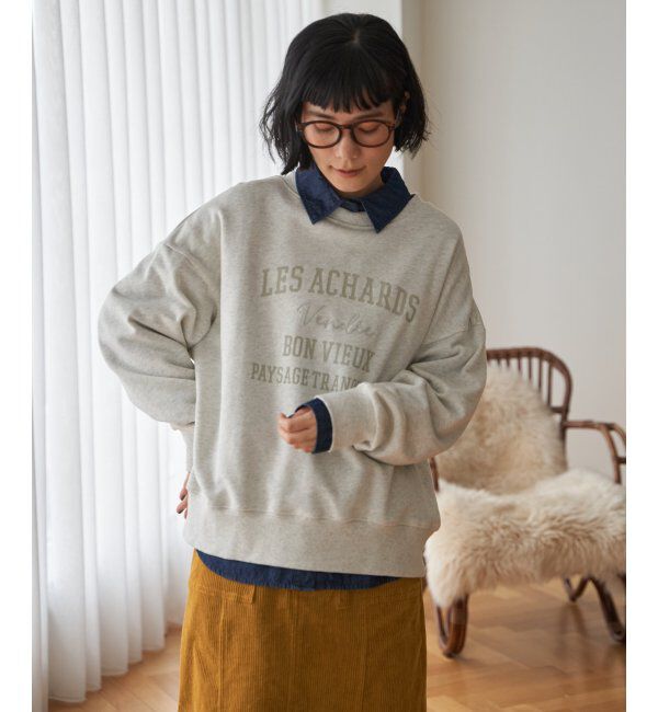 Lbc with Life「チェーンステッチ刺繍ロゴ裏毛プルオーバー」|その他|ナチュラル