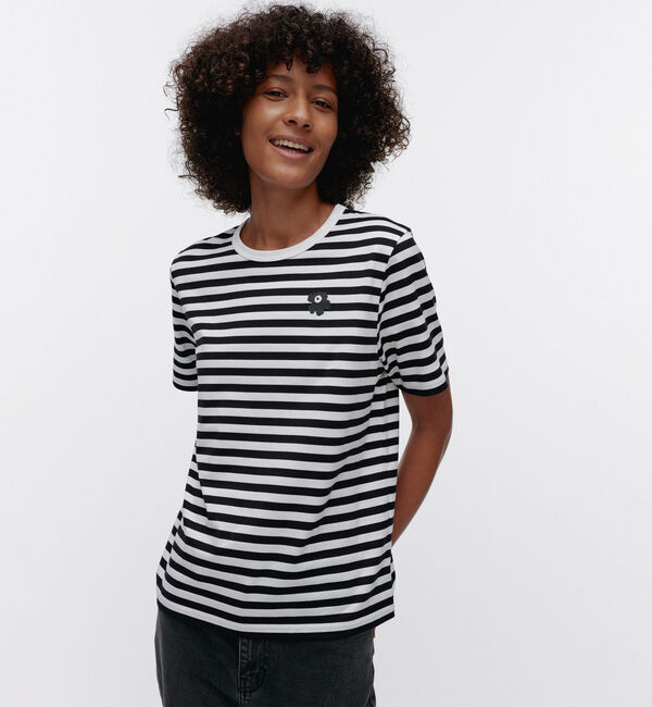 Marimekko「Tasaraita Unikko Tシャツ」|Tシャツ・カットソー|