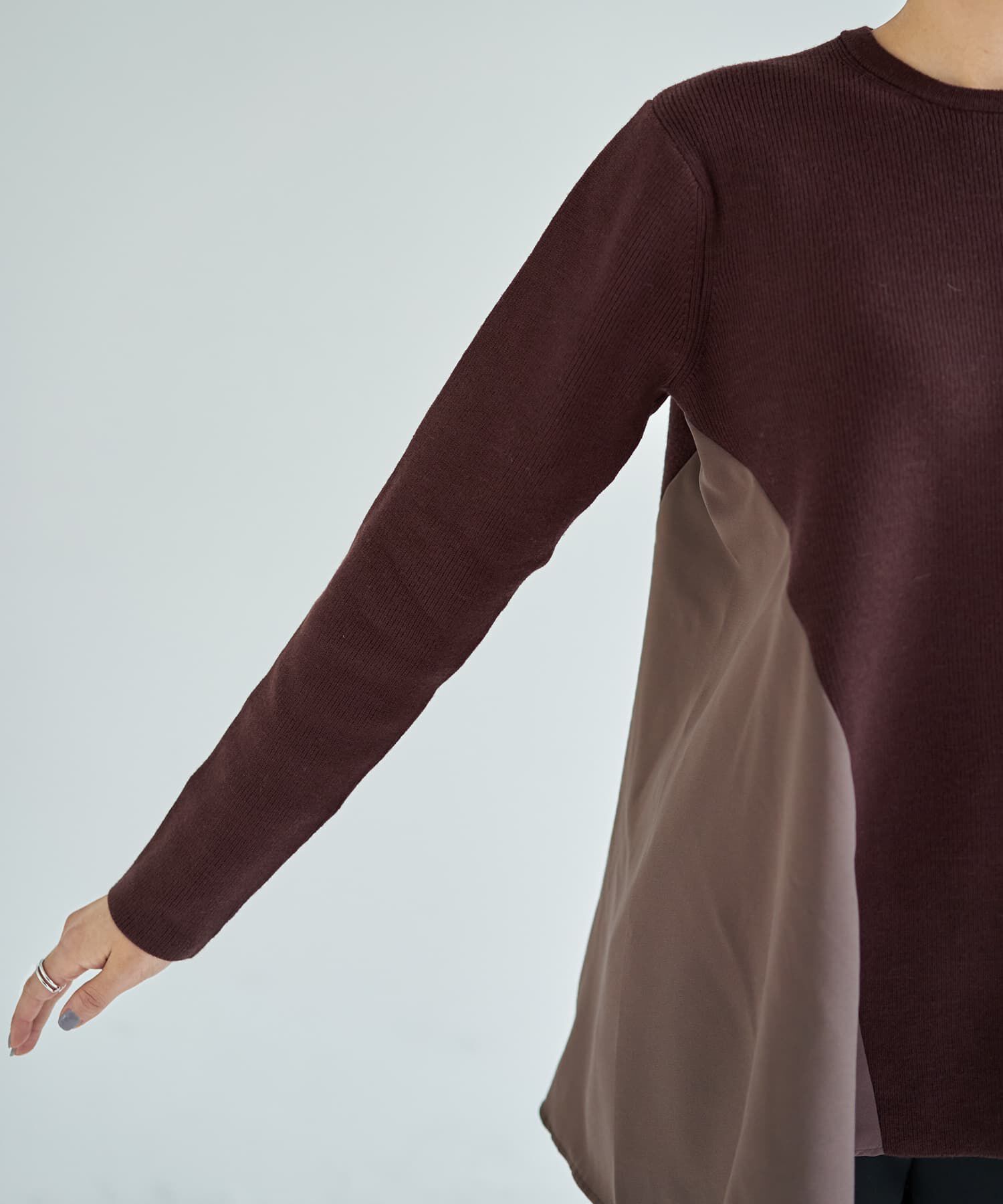 STYLE DELI「ジョーゼットコンビフレアニット」|ニット・セーター|